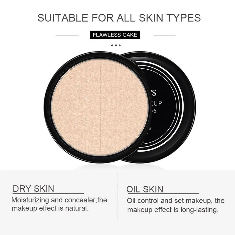 Bedak Glowing Tahan Air & Keringat Bedak Padat Natural Compact Powder Waterproof - 3 Varian 3