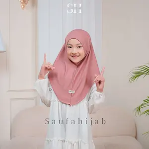 Saufa Hijab-Hijab Instan Anak Non Pet Jersey Premium Vania Jilbab Bergo Anak Tk Sd Usia 3-10 Tahun