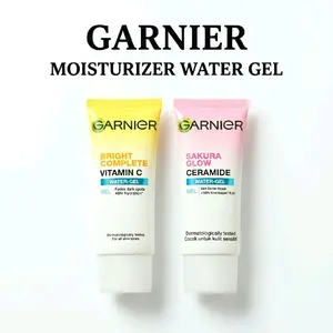 Garnier Bright Complete Vitamin C Water Gel Kuning Pink 20ML Sakura Glow Ceramide - Moisturizer Pencerah Kulit Wajah Kusam Menghidrasi Menyamarkan Noda Hitam