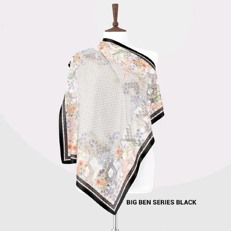 Voal Digital Print Kerudung Segi Empat Hijab Motif Sublim bonus bross cantik 3