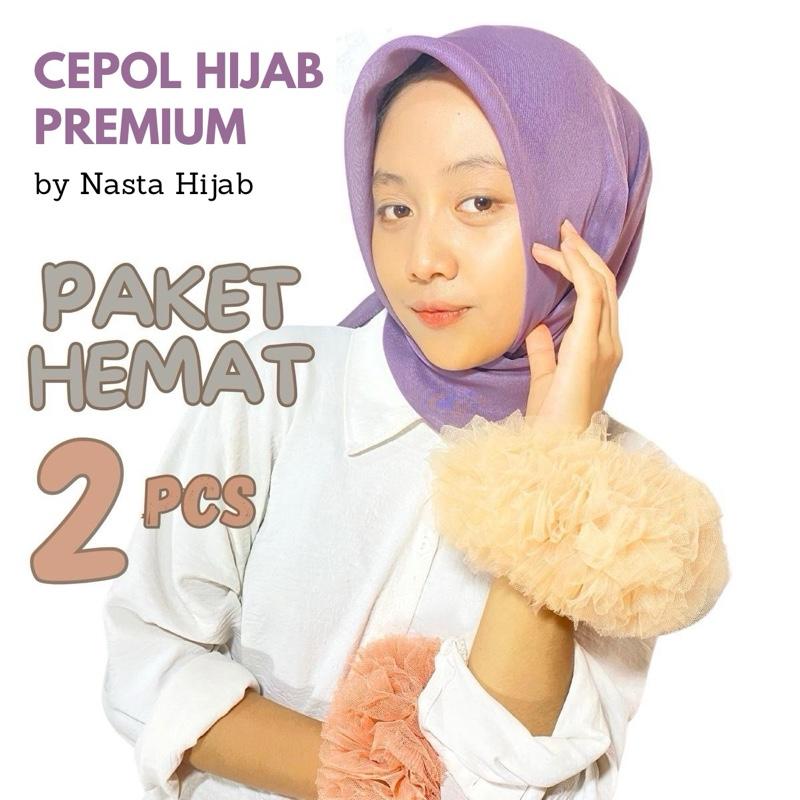 Paket Hemat 2pcs Cepol Hijab Anti Pusing by Nasta Hijab - Ikat Rambut - Scrunchies untuk Wanita Karet Kuncir