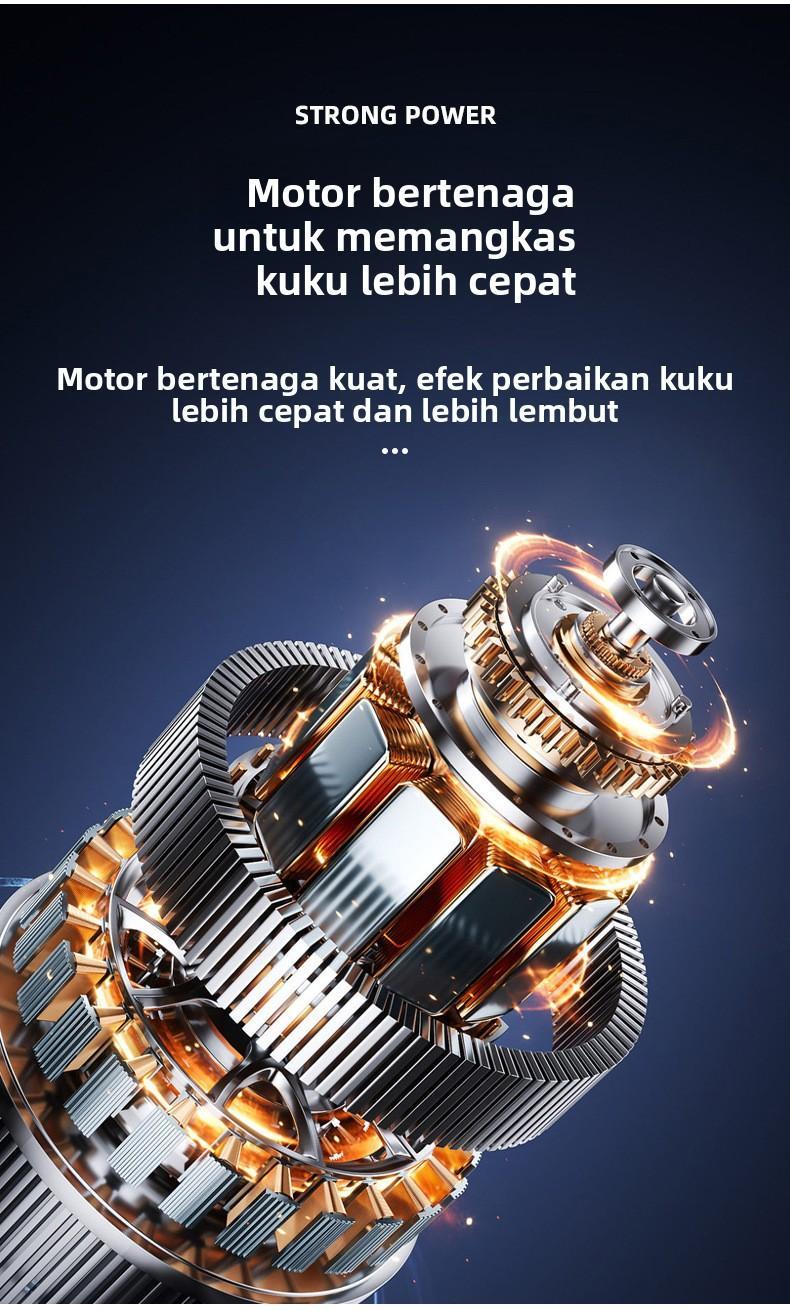 【Kecil Portabel】Alat Potong Kuku Elektrik - Wajib Punya Perjalanan Dinas & Wisata, Ukuran Saku, Dilengkapi Lampu, Isi Ulang Daya, 3 Level Kecepatan, Universal Dewasa/Anak/Lansia, Aman & Praktis