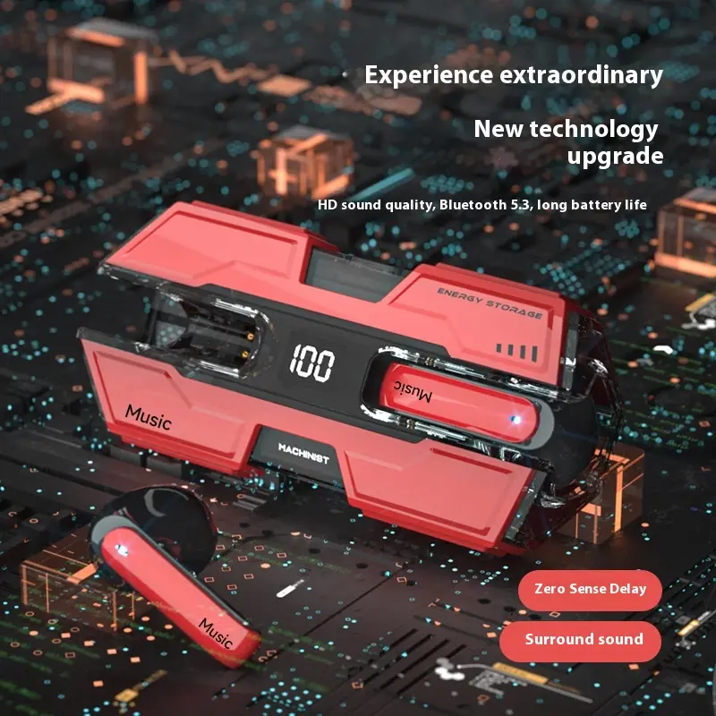 Tai nghe bluetooth G20 Mecha, chất lượng âm thanh HD, thời lượng pin cực dài, ngoại hình chiến hạm ngầu mẻ, TWS không dây Nhét Tai Nghe Nhạc tai nghe  iron man Earphone