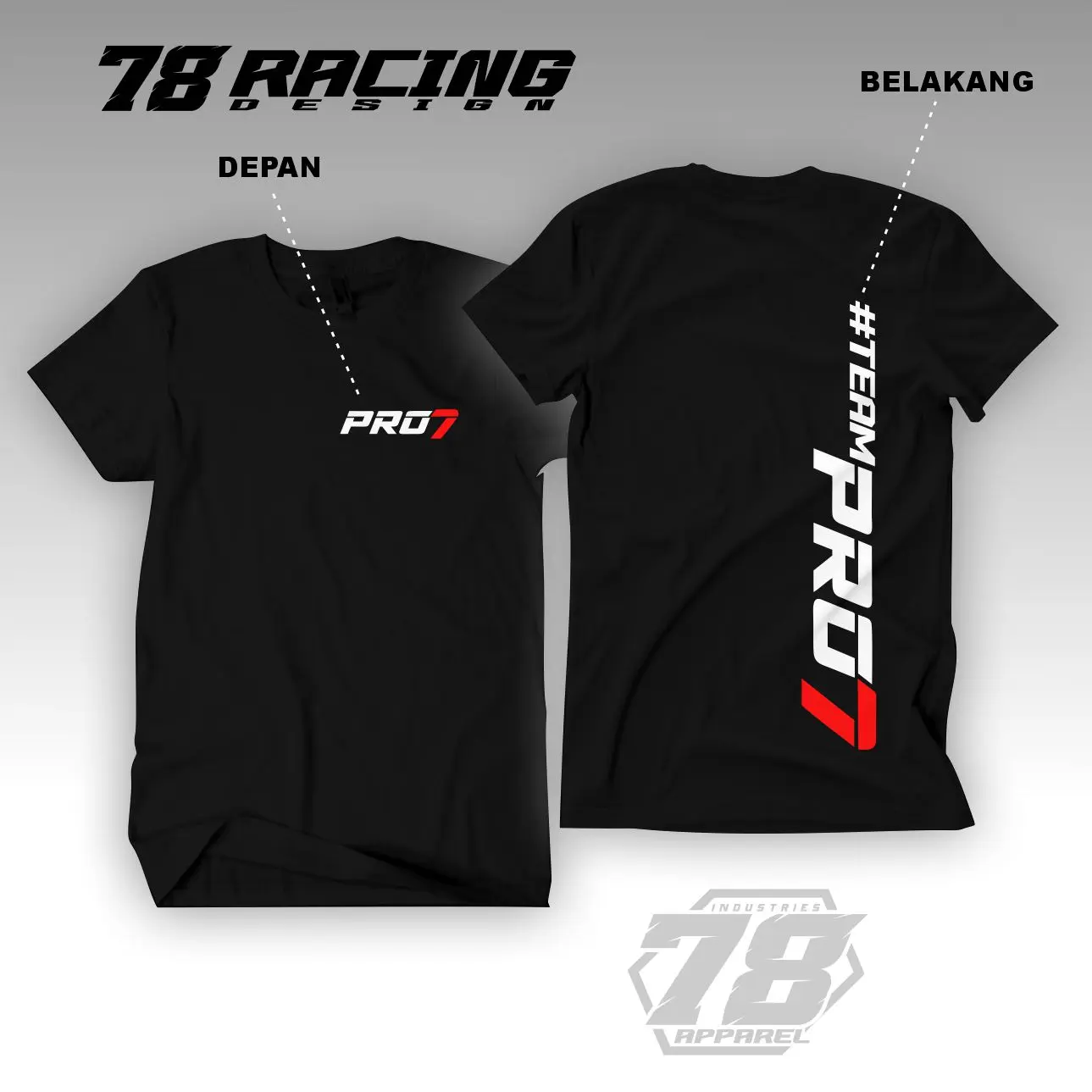 Kaos Combed T-shirt Baju Kaos Sablon Digital Team Pro7 Terbaru 2024 Pria Wanita