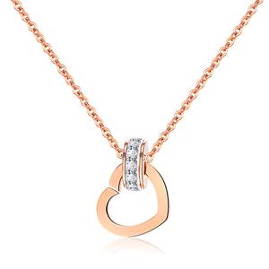 Thép titan toàn thân, mạ vàng thật, kiểu dáng đơn giản, dây chuyền thời trang vàng hồng mới dành cho nữ, cảm giác cao cấp thích hợp, giá xuất xưởng