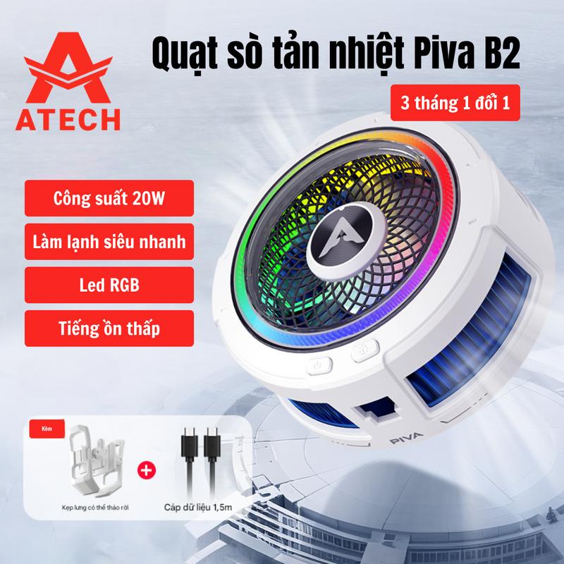 Quạt tản nhiệt sò lạnh PIVA B2 bán dẫn hít nam châm cực mạnh kết hợp ngàm kẹp dành cho điện thoại làm mát nhanh LED RGB