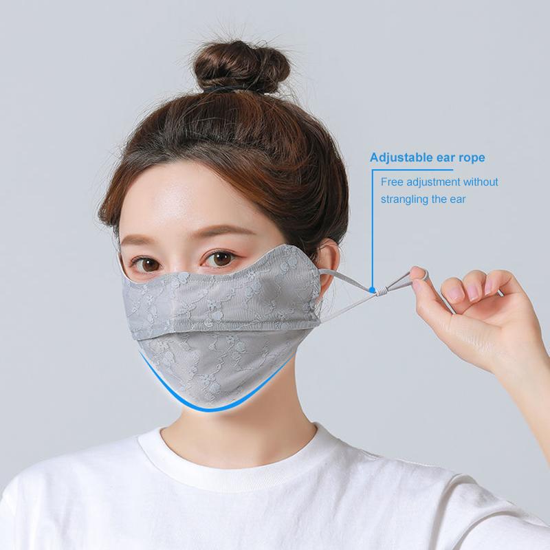Mặt Nạ Chống Nắng, Chất Liệu Lụa Lạnh, UPF50 +, Chống Tia UV, Làm Mát, Nhanh Khô, Thời Trang 3