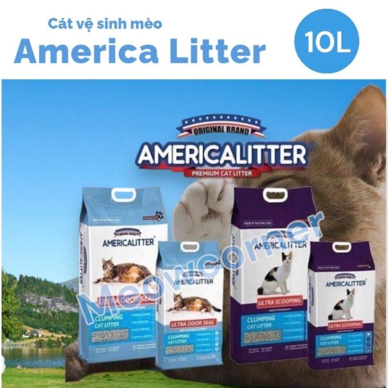 Cát vệ sinh cho thú cưng America litter 10l-7kg