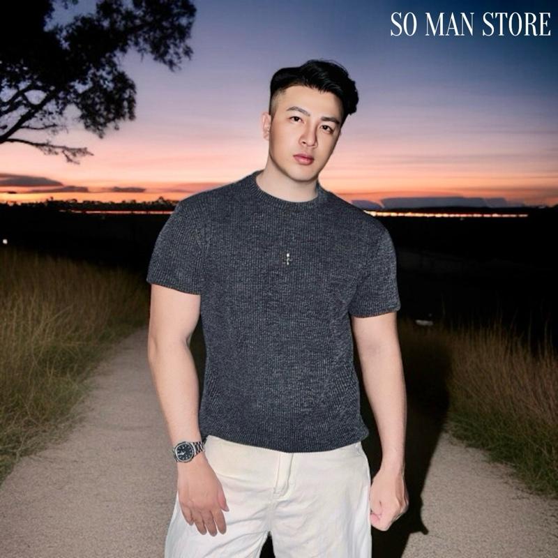Áo Thun Nam Tay Ngắn Tôn Dáng Phom Rộng Thương Hiệu SOMAN...05