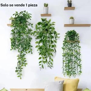 Planta colgante artificial, 1/2 piezas de planta colgante falsa, planta verde en maceta, árbol de eucalipto falso, decoración para estantes interiores y exteriores del hogar