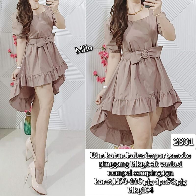 Product Introduction of 2801 - Dress bhn Katun halus import, smoke pinggang blkg, BELT Variasi 12