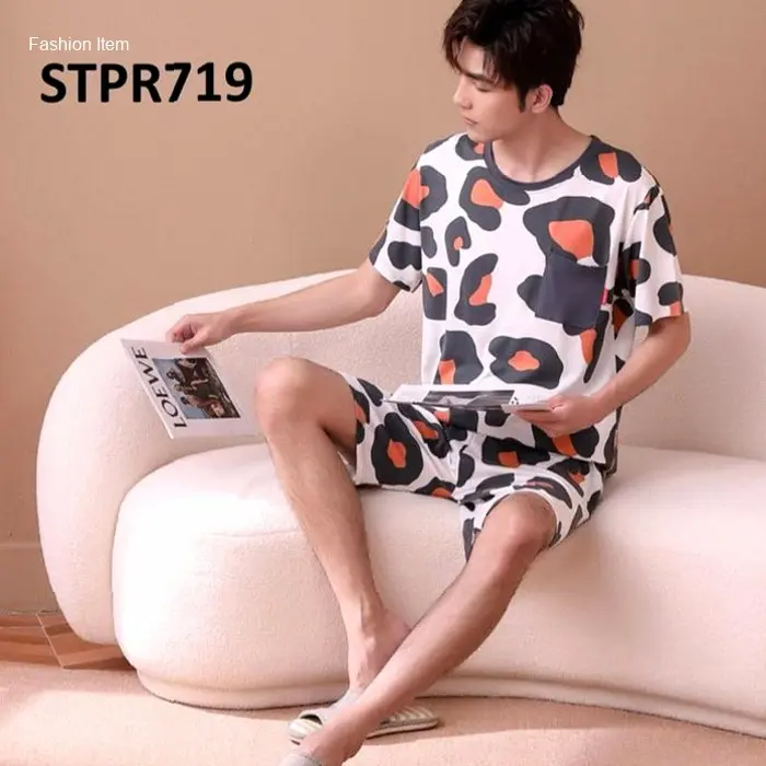 Baju Santai Pria Baju Tidur Pria Lengan Pendek Motif Bear | Hot Item