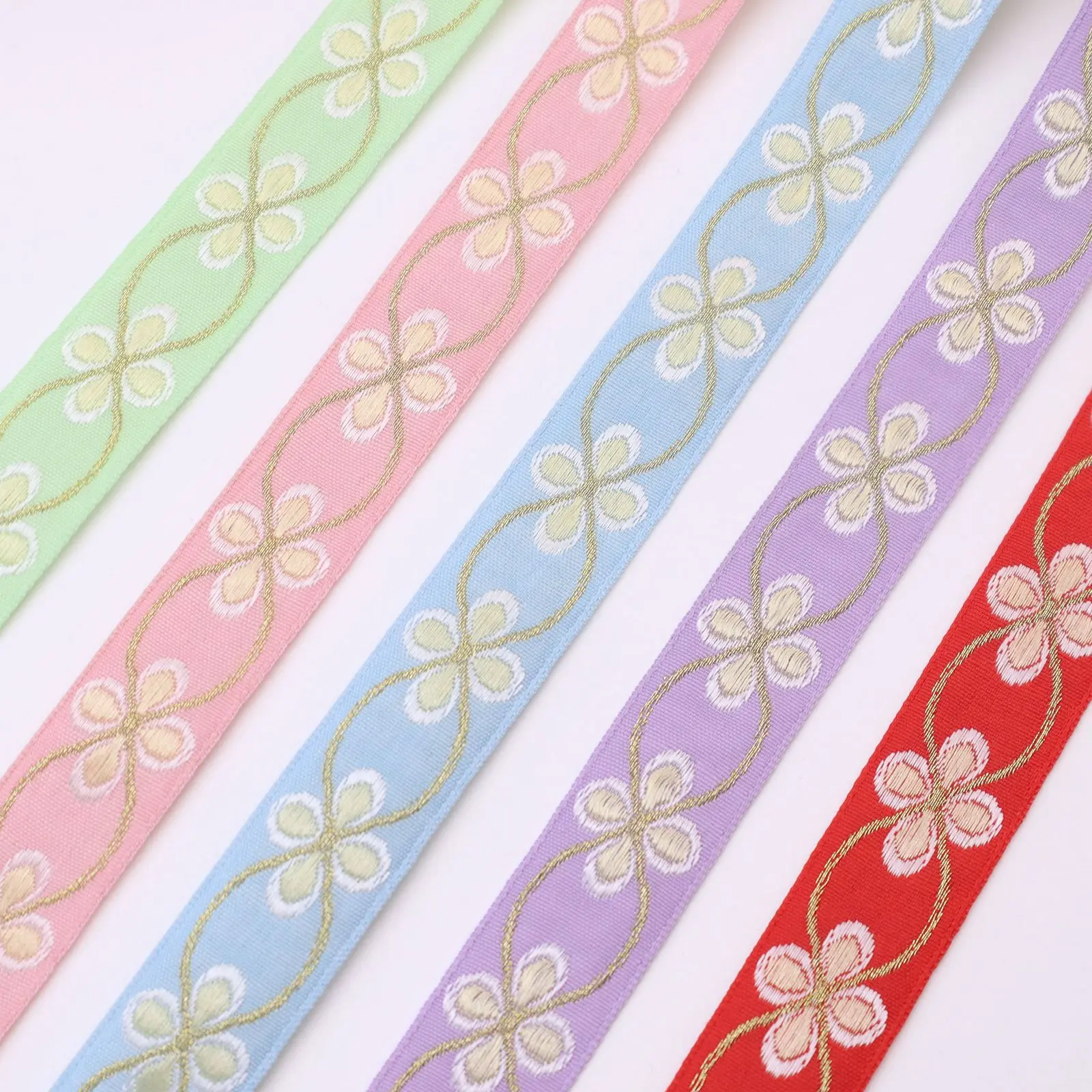 Jacquard ribbon Embroidery Lace Trim Floral Lace Ribbon for Sewing Scrapbooking Supplies