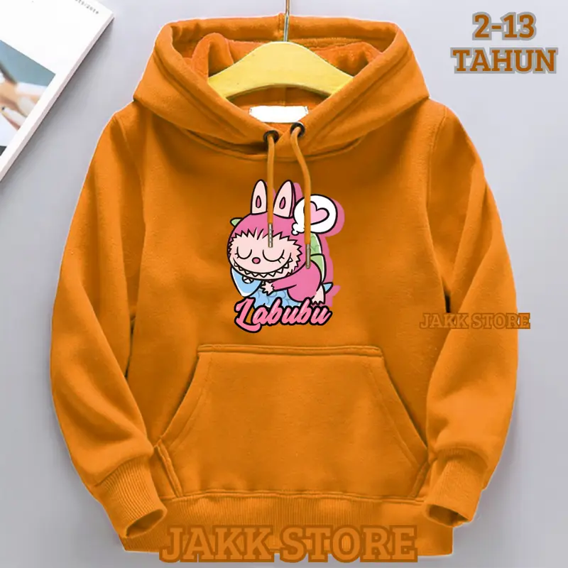 Sweater Hoodie Labubu Anak Laki Laki Perempuan Terbaru Usia 2 3 4 5 6 7 8 9 10 11 12 13 Tahun Jaket Labubu Anak 4