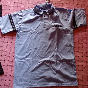 Kerah Daun Pria Saku Zebra Lengan Garis Combed Tebal Pendek