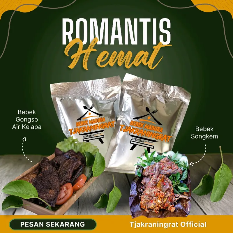 Paket Romantis TJAKRANINGRAT - Bebek Gongso & Songkem - Kemasan 2 Ekor - Makanan Daging Hitam Khas Madura - Dendeng, Food, Seafood, Frozen, Pedas, Meat, Pentol 0