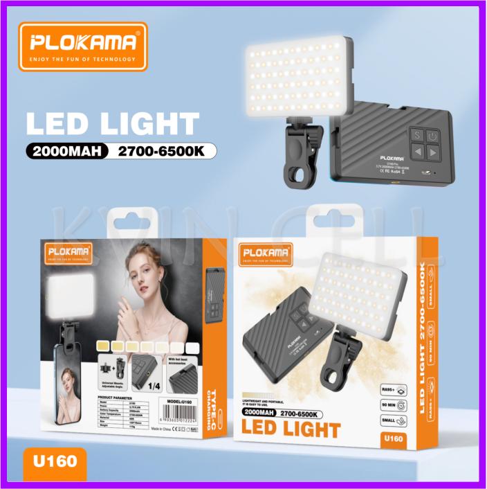 Plokama U160 Selfie Light Portable Jepit Clip Mini Led Video Light Lampu Fotografi Kotak Lampu Jepit Make Up artis Handphone Hp Komputer Laptop Lampu Konten MUA LED Square Light D25 1