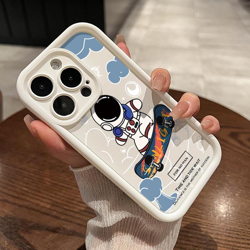 Casing Hp OPPO A7 OPPO A5s OPPO A12 OPPO A12S A11k Case silikon anti drop astronot skateboard Casing ponsel HP imut kartun Softcase Kesing 5