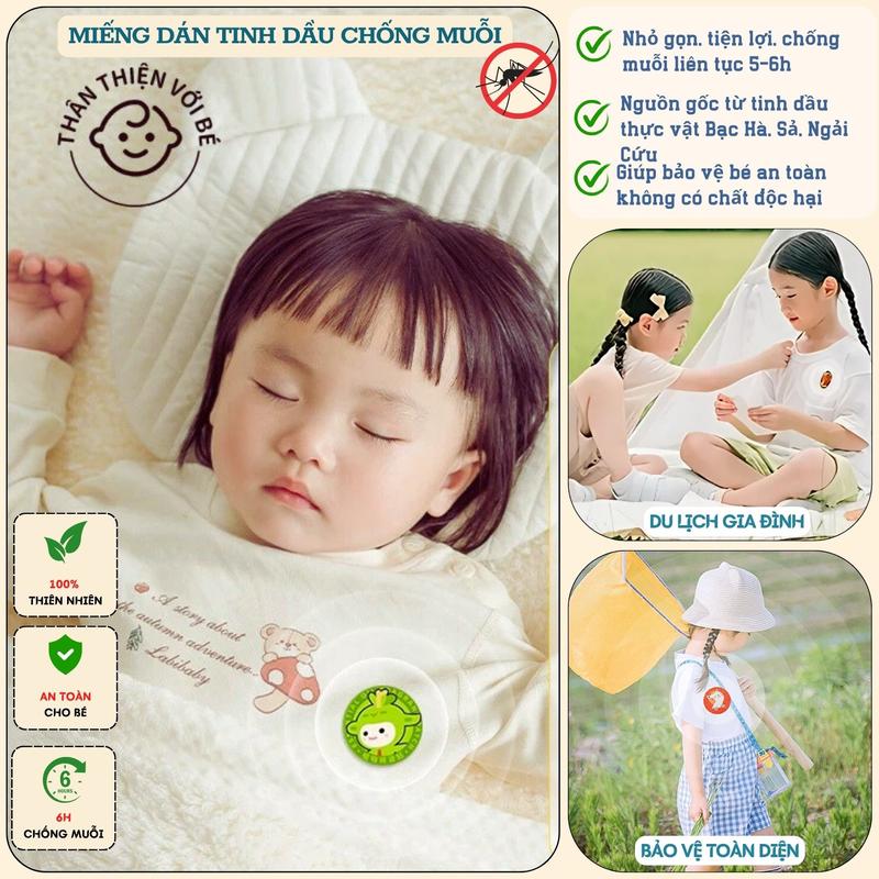 180 Miếng Dán Chống Muỗi Miếng Dán Tinh Dầu Đuổi Muỗi Bảo Vệ Em Bé Hương Thơm Thảo Dược