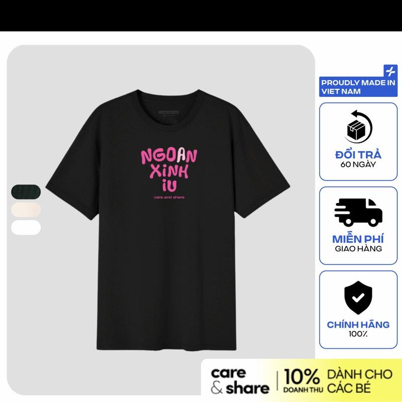 COD MIEMIE. Áo thun in ngắn tay 100% Cotton Care & Share - ÁO ẤM CHO EM - NGOAN…