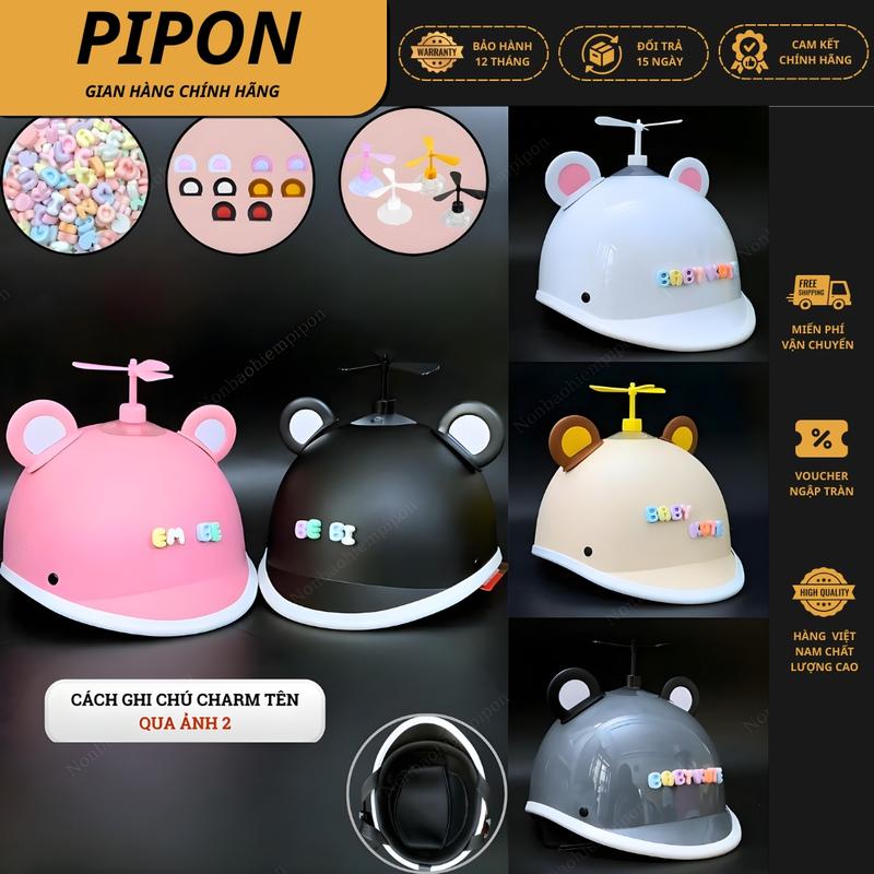 Nón bảo hiểm Cá Heo cho bé size 1-4 tuổi và 5-12T siêu nhẹ, phối phụ kiên xinh xắn. Mũ bảo hiểm chính hãng Long Thanh  bảo hành 12 Tháng