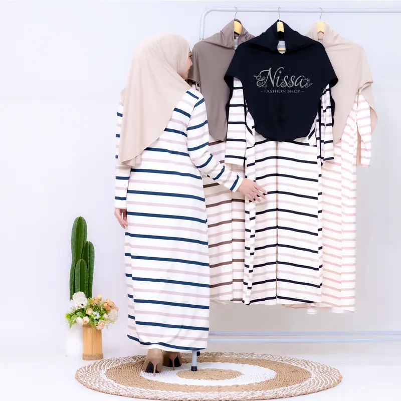Set Aulia Dress Hijab Syar'i Mix Jersey Premium - Gamis Muslim 7