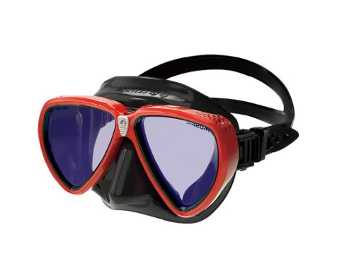 Diving Mask Gull Mantis LVR UV420+AR Black Silicone Paradiso Red