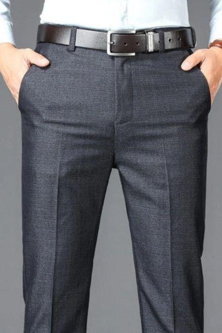 Slimfit Celana Kerja Panjang Bahan Wol Pria Model Terbaru