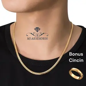 Kalung Sisik Naga Titanium Gold  Stainless Pria Wanita Anti Karat