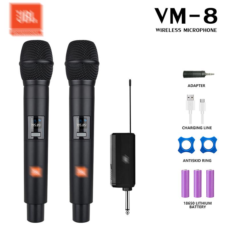 VM8 mic ไมค์ลอย คู่ ไมโครโฟนไร้สาย ไมค์คู่แบบมือถือ ชุดรับ-ส่งWireless microphoneไมค์โครโฟน ไมค์ลอยแ