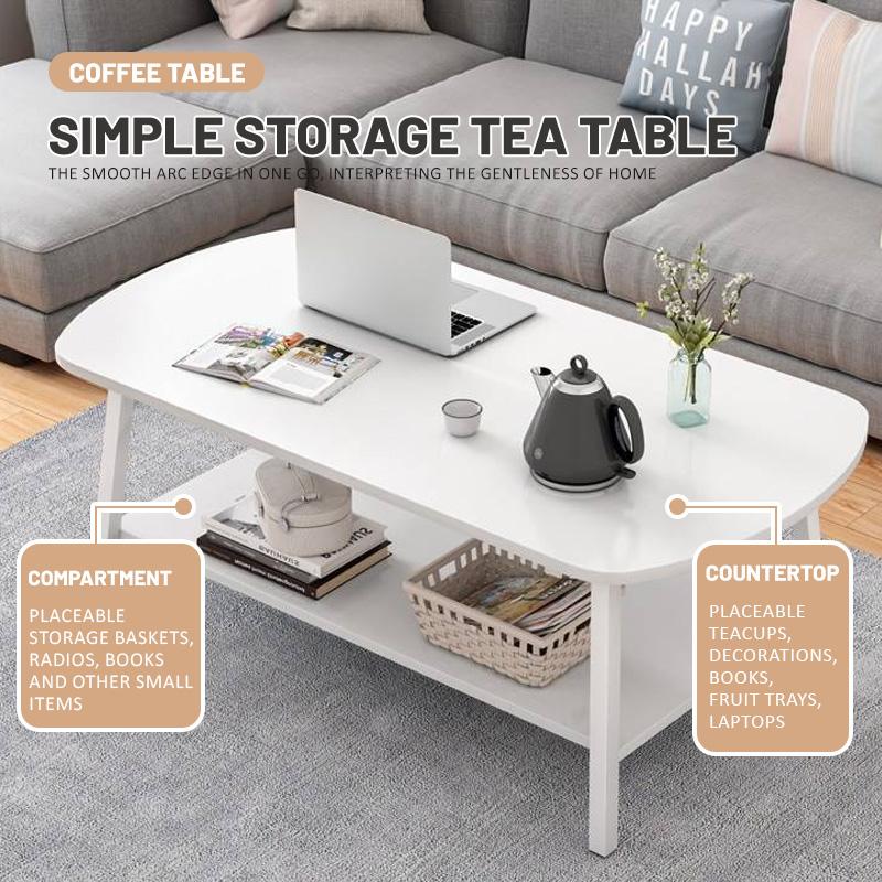 COD Meja Tamu 2 Tingkat Living Room Center Table Coffee Table Meja Kopi Kayu table Meja Sudut Modern Meja Tengah Rumah 1