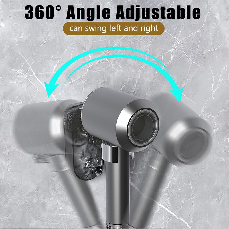 Hair Dryer Holder Suction Cup Wall Mounted Rotatable Dryer Stand with Power Cable Organizer Removable and Reinstall For Bathroom Racks 5