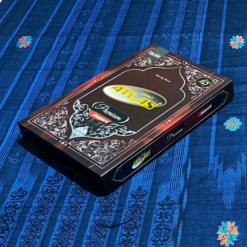 Sarung Atlas Premium Jaguard Silver Motif Songket Timbul - Dewasa  Muslim Nyaman Mewah