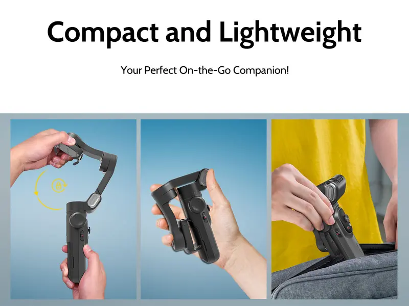 Product Introduction of AOCHUAN Gimbal Stabilizer for Smartphone, 3-Axis iPhone Gimbal, Portable Gimbal w/OLED Display for iPhone/Andriod, Gimbal stabilizer, Phone Gimbal stand with Face/Object Tracking for Tiktok Youtube, long-short video, Vlog-Smart X Pro black 1