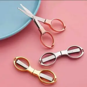 Gunting Lipat Portable Stainless Steel Gunting Travel Folding Scissors Gunting Mini Lipat Model Kacamata
