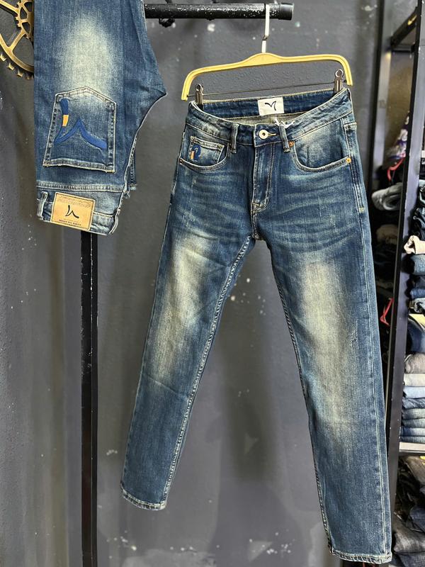 [2 Mẫu Jean Denim Guangzhou 0368-0367] Quần Jean Nam Dài Màu Xanh Đậm & Màu Xanh Was Túi Chữ M Viền Chỉ Nổi 2 Màu 	 J3606 -J3669 Chi Tiết Như Hình.