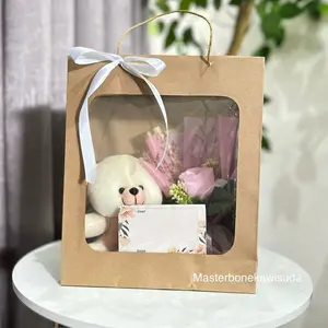 Tipe 2 Polosan Tas Hampers wisuda Tas mika boneka / buket bunga artificial/ kado wisuda  / buket bukan uang / piala boneka wisuda / tas mika