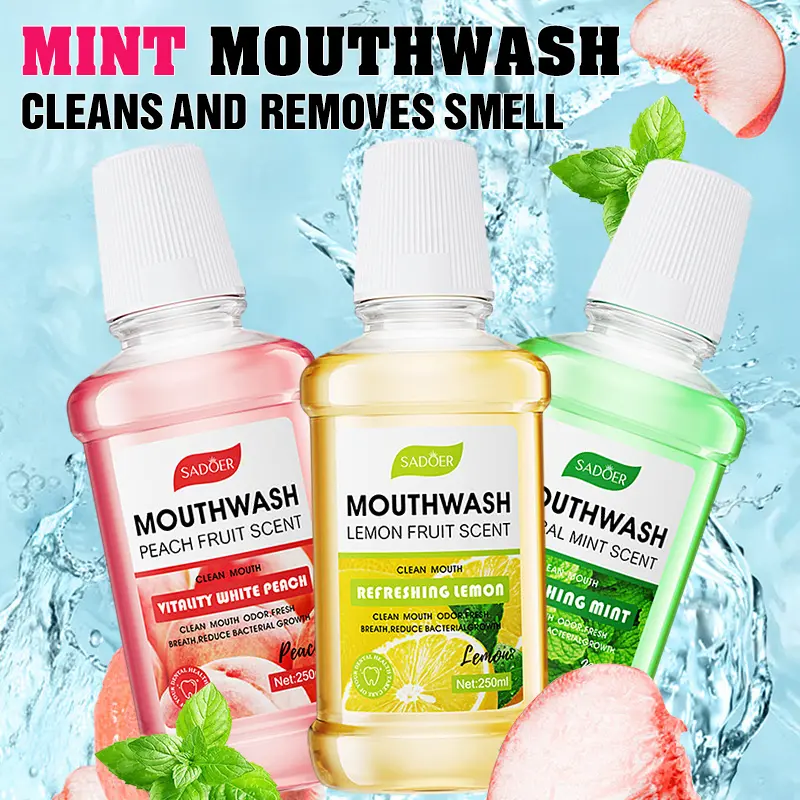 Sadoer Cool Mint Zero Alcohol/Alcohol-Free Mouthwash 250ml Oral Care Fresh Breath