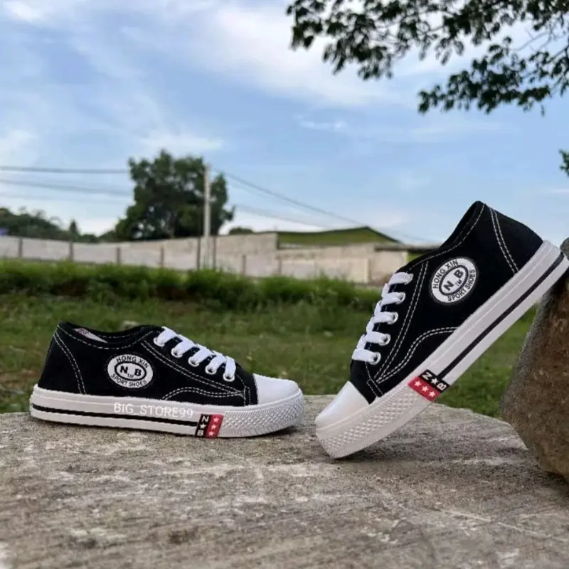 SEPATU SEKOLAH ANAK/ TK/SD/SMP/SMA/ SEPATU NOB BOLA) NB ) HITAM PUTIH 6