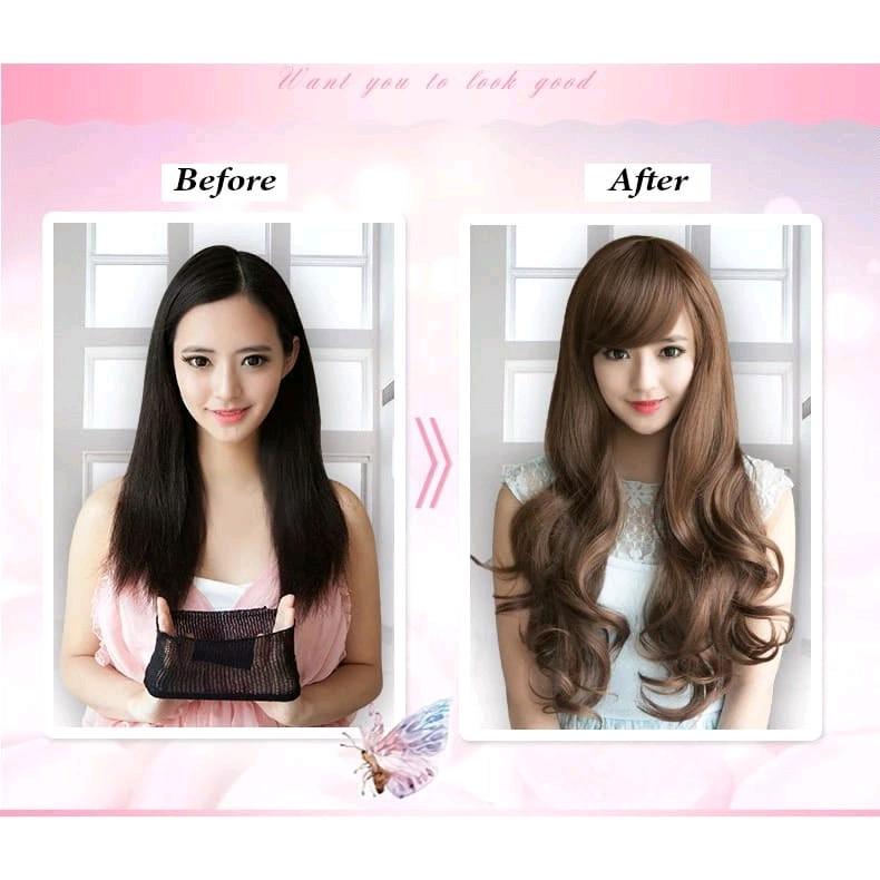 Wig Curly Sintetis Model Baru Panjang 60cm Warna Hitam - Coklat 0