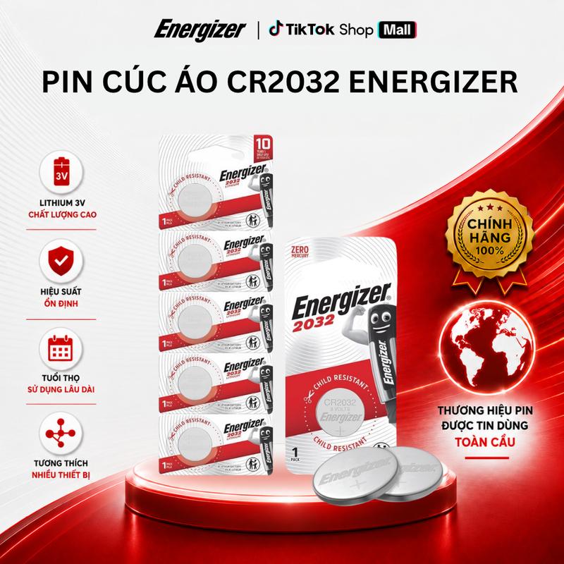 Pin cúc áo Energizer Lithium CR2032 dùng cho chìa khóa xe máy, remote điều…