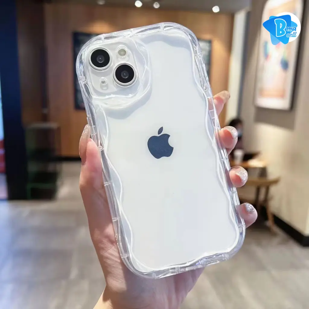 SOFTCASE SILIKON MELTING WAVY CLEAR BENING FOR IPHONE 6+ 7 7+ 8 8+ X XS XR 11 12 13 14 PRO 11 12 13 14 PROMAX BC4996