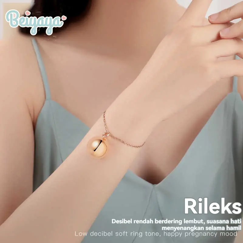 BEIYAYA Gelang Bayi dan Kalung Ibu, Musik Edukasi Bayi, Hadiah Ulang Tahun Bayi Baru Lahir, Perhiasan Pengasuhan Anak dengan Mini Lonceng COD&Ready A001 3