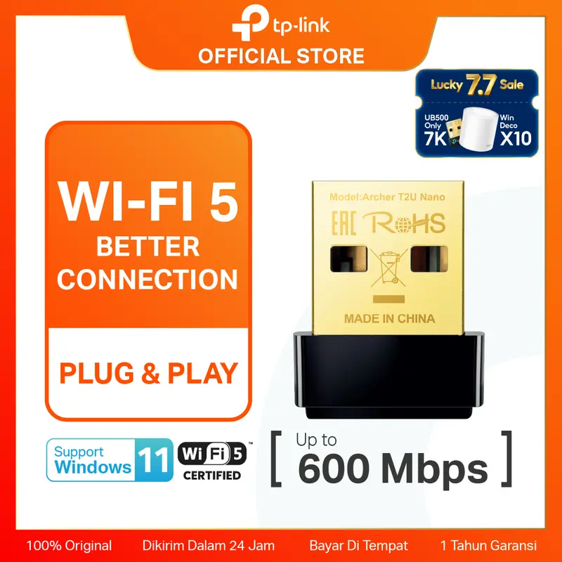 TP-Link Archer T2U Nano |  AC600 Dual Band | Nano Wireless USB Adapter | WiFi Dongle | Plug & Play 0