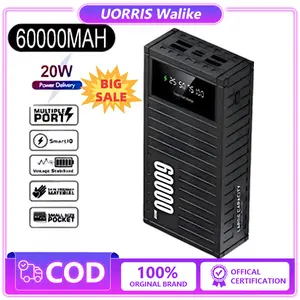 Powerbank 60000mAh Fast Charging 4usb Dual Port Input Led Display W77