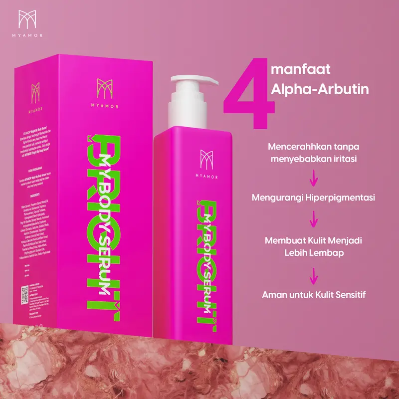 MORLAB - MYAMOR PAKET TRIPLE - BRIGHT MY BODY SERUM -  Mencerahkan Kulit dengan Niacinamide, Alpha Arbutin dan Allantoin  [BPOM] 4