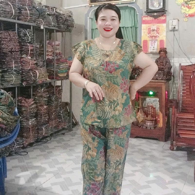 Đồ Bộ Trung Niên Tole Lanh Tôn Nhung 9 Tác Tay Tiên Cổ Tròn Cho Mẹ Và Bà Chất Liệu Vải Mềm Mịn Có Nhiều Hoạ Tiết Màu Sắc Sang Trọng Siêu Dễ Thương