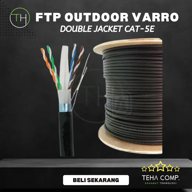 Kabel FTP UTP Cat5 Cat6 Outdoor Indoor 1 Meter Double Jacket LAN RJ45 0