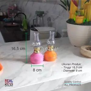 Lampu Teplok Plastik (1pcs) dengan Bohlam 2 LED Gratis Baterai AA Jadul 6 Pilihan Warna