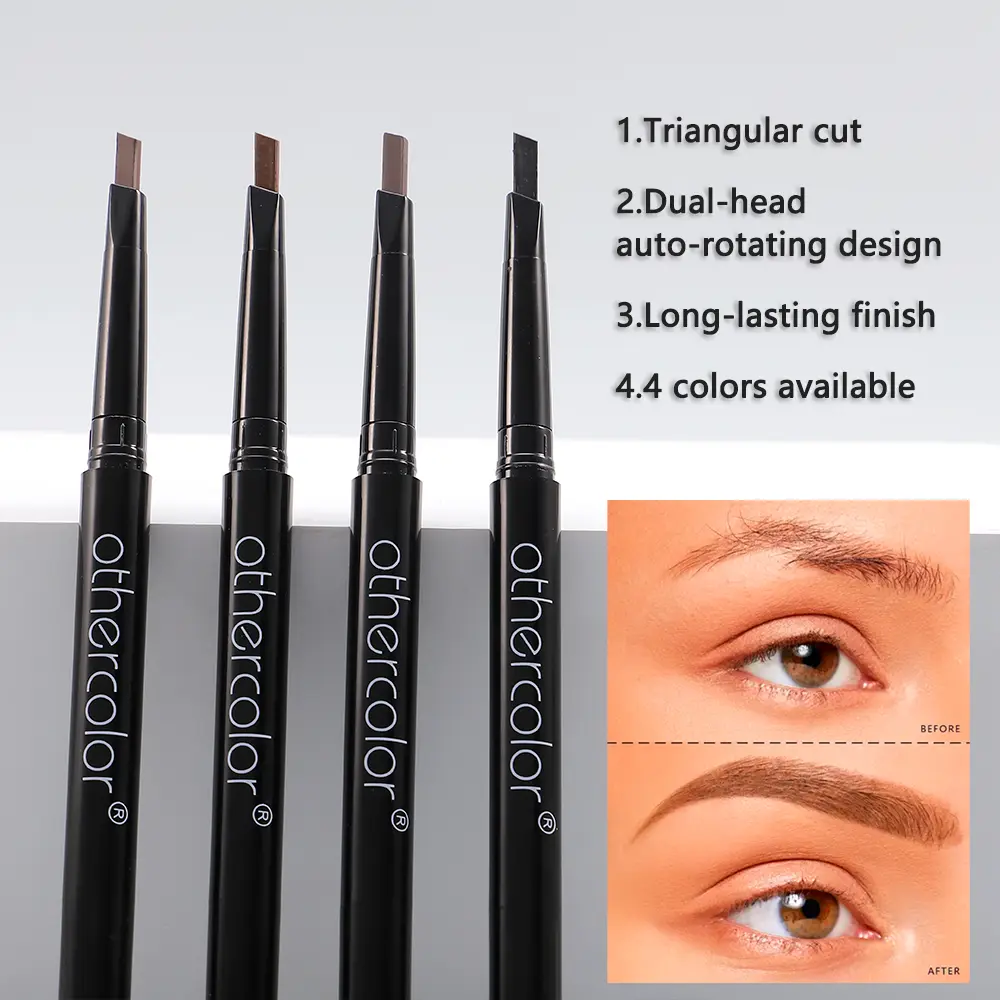 Triangle eyebrow pencil Double-headed Eyebrow Pencil With Brush Eyebrow Pencil Triangle Head Dual Purpose Rotary Eyebrow Pencil Makeup Tool